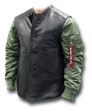 British WW1 Repro Leather Jerkin UK Army Reenactor Leather Jacket WW2 Free Ship