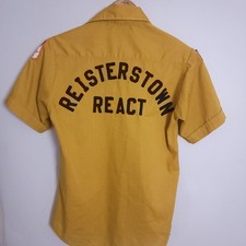 Vintage 1960s American Red Cross Reisterstown React Uniform Shirt Patches Small