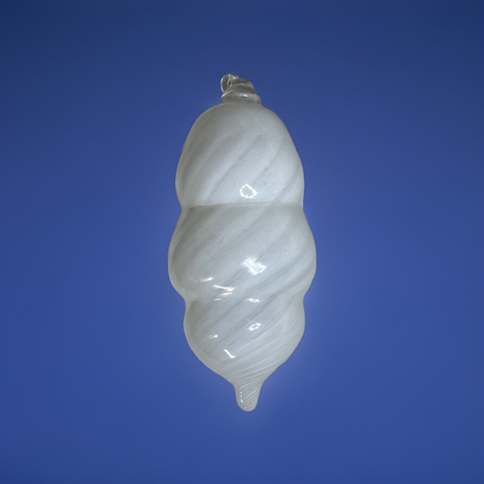 Hand Blown Art Glass Christmas Ornament White