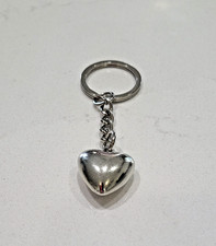 Sleek Metal Heart Keyring  High-Shine Puffy 3D Design  Classic Everyday Carry