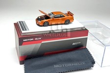 1/64 MH Motorhelix NISSAN Skyline GT-R R34 V-Spec II Orange Diecast Open Hood