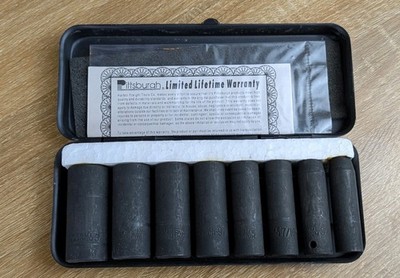 Vintage Pittsburgh 3/8'' Deep Impact Socket Set 9pc SAE 5/16 - 3/4