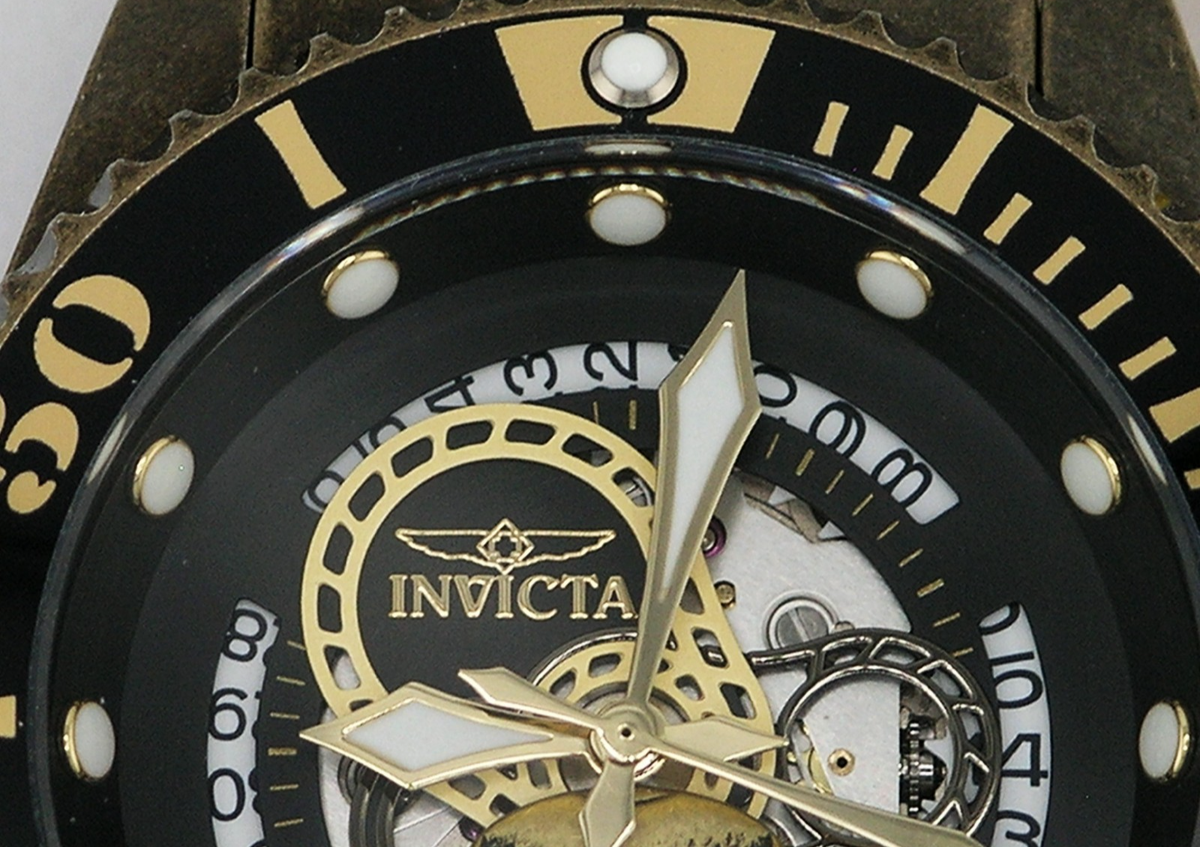 NEW INVICTA 46678 PRO DIVER AUTOMATIC SKULL DIAL WATCH ANTIQUE