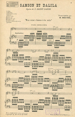 Samson et Delila, ''Mon cœur s'ouvre à ta voix'', Saint-Saëns, für Salonorchester