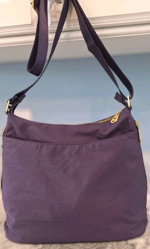 Bolso Bandolera o Bolso de Hombro Baggollini Púrpura Nylon Multi-bolsillo Embalable Nuevo Foto 3 de 4