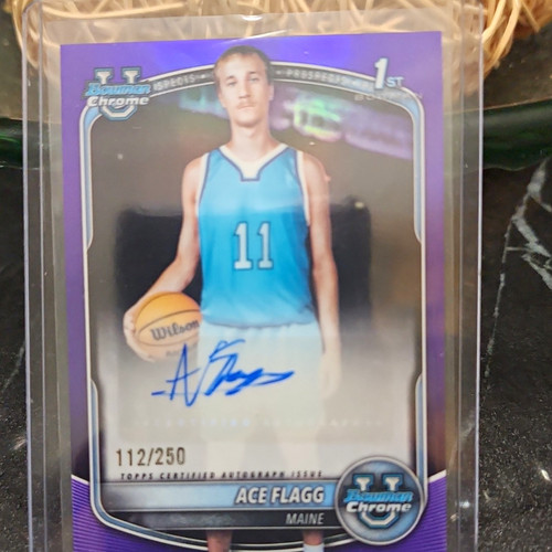 Topps 2025-26 Bowman Chrome Prospect Autos Ace Flagg CPA-AF Purple /250 RC
