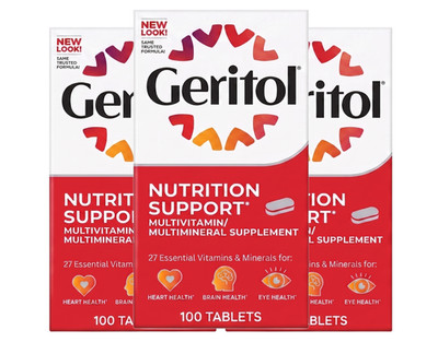Geritol Nutrition Support Multivitamin Supplement 100 Tablets (Pack of 3)