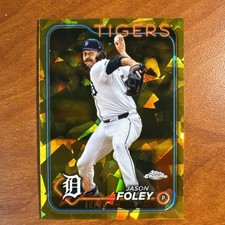 2024 Topps Chrome Update Sapphire Gold Refractor Jason Foley 46/50 TIGERS