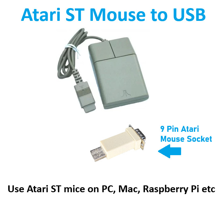 Atari ST Mouse to USB Adapter - Use atari mice on your PC, Mac, Raspberry Pi