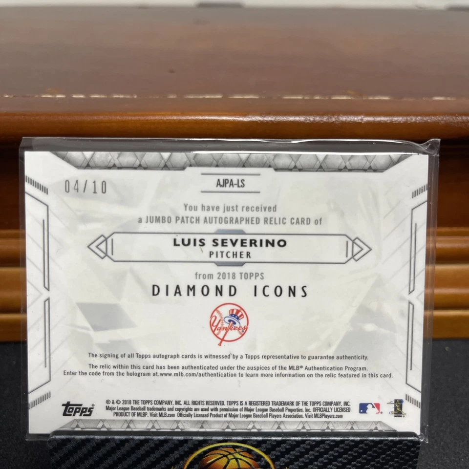 2018 Topps Diamond Icons Luis Severino Patch Auto 🔥/10 ! Filthy Patch game Used - Image 2 of 4