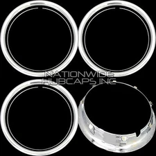 Set of 4 15" CHROME WHEEL TRIM RINGS Beauty Rims Ring Glamour Band for Steel Rim