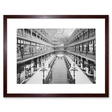 The Arcade Cleveland 1901 Vintage History Old BW Framed Wall Art Print