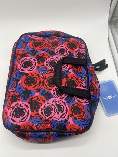 Nine To Nine Pink Floral Makeup Travel Bag Cosmetic Organizer TSA Bag Clear Zip - Picture 4 of 4