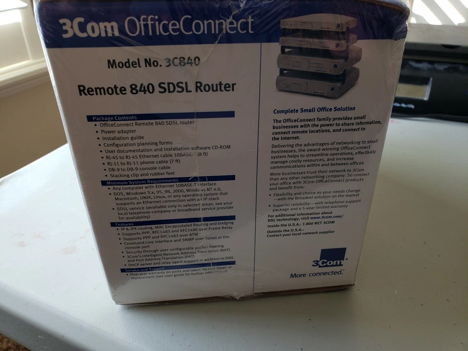 3COM 3C840 OfficeConnect Cable SDSL Gateway 4 Port Home or Office Network NEW - Image 3 of 4