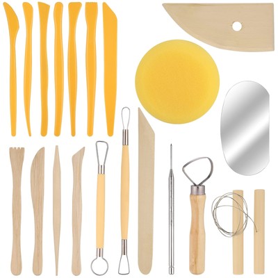 Kit 24 Pezzi Attrezzi Per Ceramica E Argilla - Strumenti Per Modellare, Intagliare E Scultura