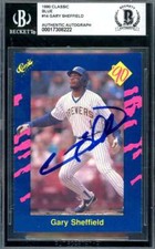 Gary Sheffield Beckett BAS Signed 1990 Classic Blue Autograph