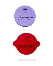 Christening cross cookie stamp fondant embosser baptism cookie personalised stam