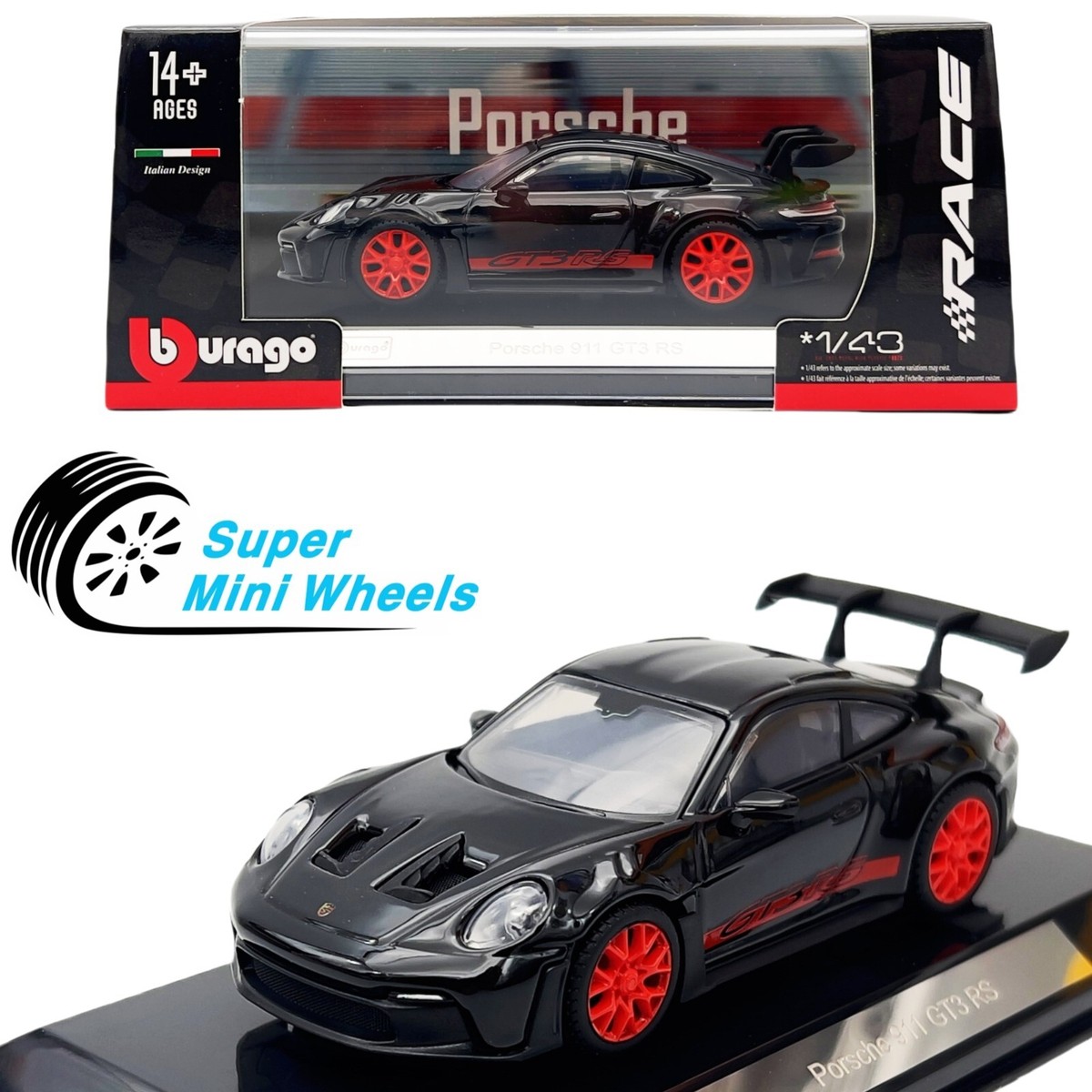 Burago  ポルシェGT3 Bburago 1:43 Porsche 911 GT3 RS Black | eBay