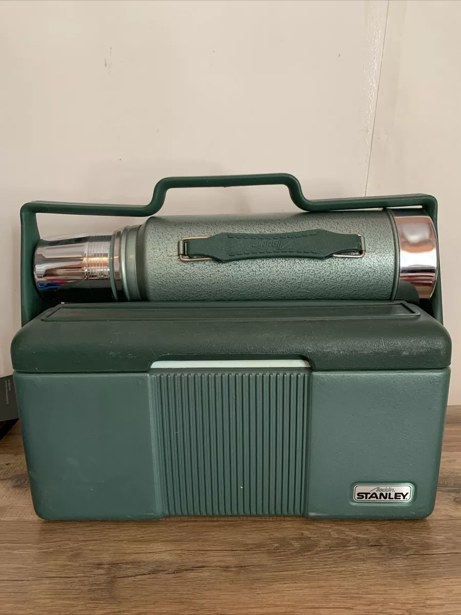 Vintage Stanley Aladdin Green Insulated Lunch Box Cooler WITH THERMOS--Very  Nice