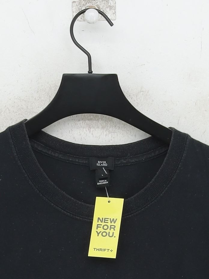 T shirt uomo River Island L nera grafica 100% altra basic
