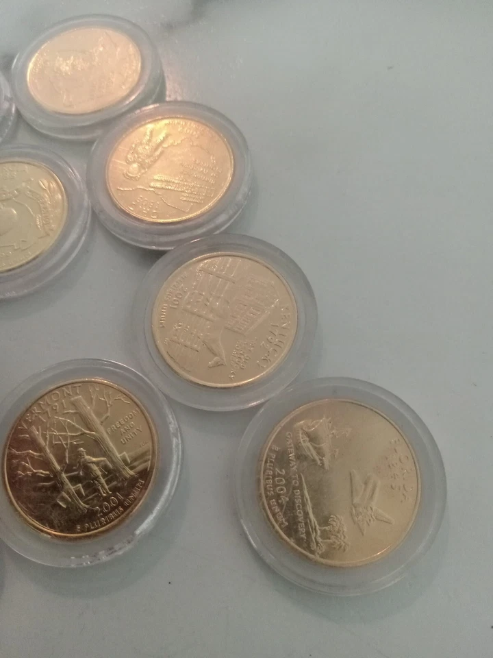 Lot Of 10 Vintage 2001-D  24 KARAT GOLD PLATED STATE QUARTERS Rare Bin#1a - Image 4 of 4