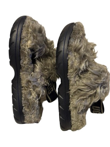 UGG Fluff Sugar Slingback Sandal Slipper -Burnt Olive Fur - Youth US 5 - Picture 4 of 7