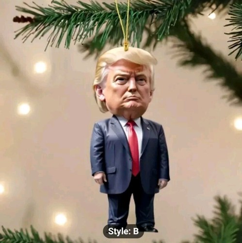 Trump-Inspired Acrylic Christmas Decor Hanging Ornament for Car Tree Pendant - Picture 4 of 6