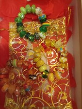 Girlsl bracelets Gemston, green, yellow and orange, New for ages 5 to 12.