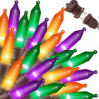 100 Super-Bright Halloween Lights, Orange Purple Green, 19.6Ft, UL Certified Min