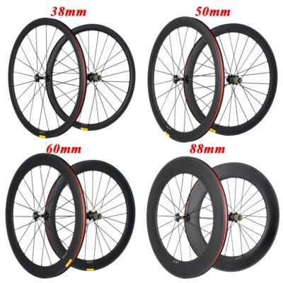 700C 88mm Full Carbon Wheelset Road Bike Clincher Bicycle Wheels