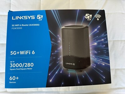 Linksys 5G Router With Sim Slot Unlocked FGW3000-HK Wi-Fi 6 CPE Mobile ...