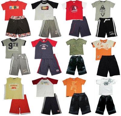 Boys Cotton T-Shirt & Shorts Set Summer Outfit Casual 2 Piece Kids Clothing Set