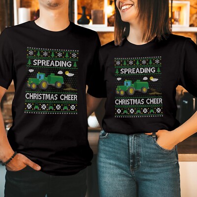 T-Shirt Spreading Christmas Cheer lustig Traktor Bauer hässlich Weihnachtsgeschenk Top T-5230