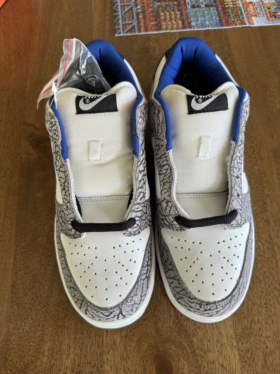 Nike Dunk Low Pro SB x Supreme White Cement Size 9.5 DS OG | eBay
