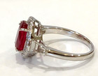 Sparkling Man-Made Ruby 10x8 mm 925 Silver/Rhodium plated Ring,Size 7, New, 3CT+ — photo 3