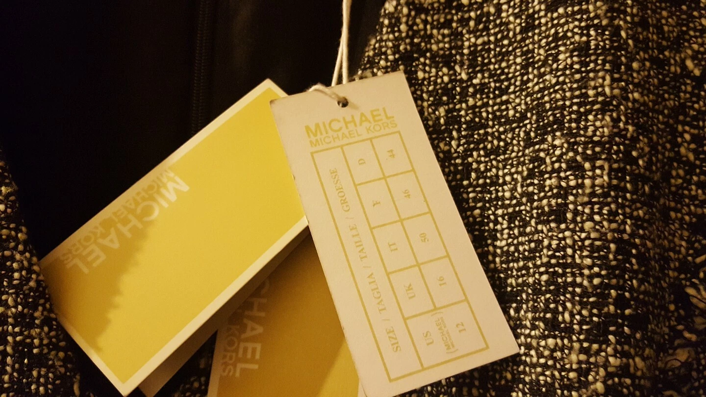 Abito classico bianco e nero Michael kors nuovo con etichetta taglia 12