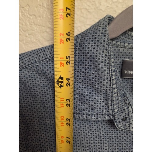 Vince Dobby Dot Button Down Shirt Long Sleeve Casual Blue Mens Size M - Picture 5 of 5
