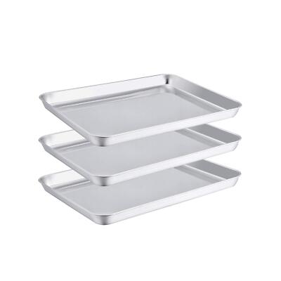 Toaster Oven Pans Stainless Steel Compact Baking Roasting Tray 10.5X8X1 Inch