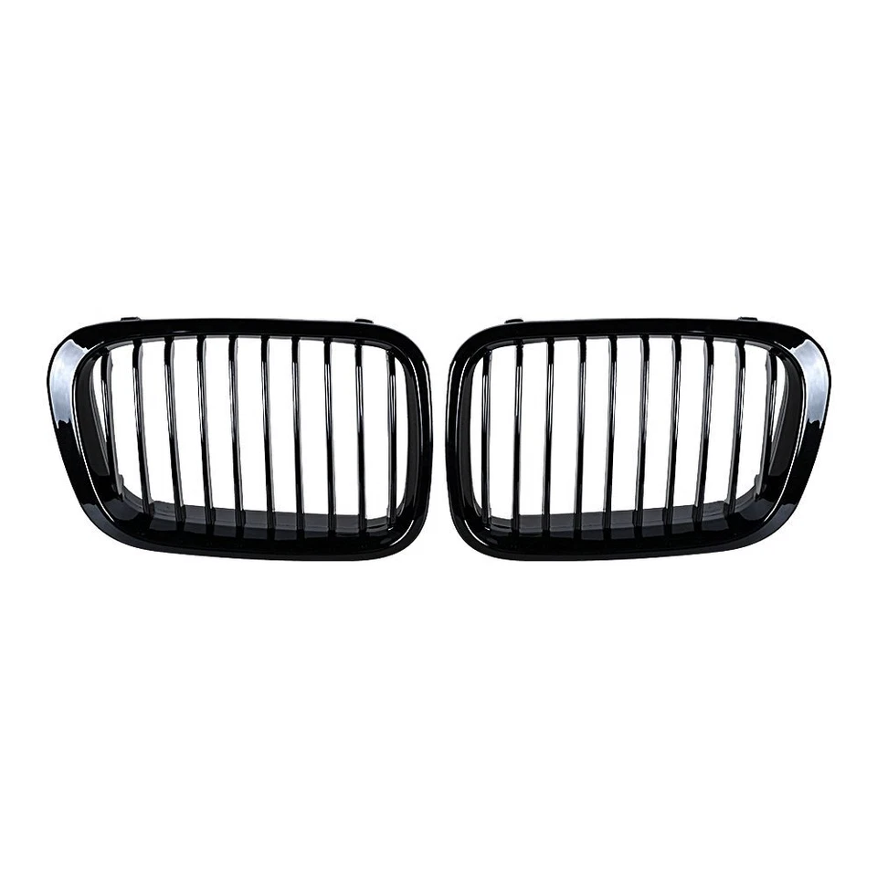 Gloss Black Front Kidney Grill Grille For BMW E46 Sedan 325i 328i 330i 1998-2001 - Image 2 of 4