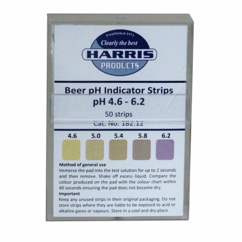 Harris Beer pH Test Strips Pack of 50 strips Colour ranges are 4.6 to 6