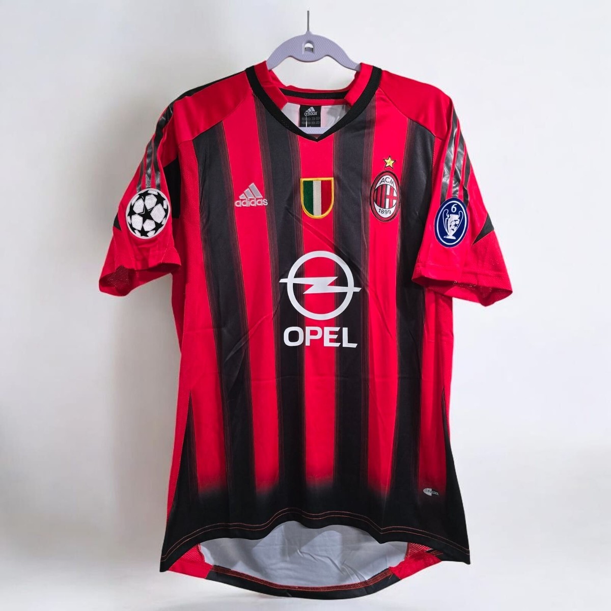 AC MILAN HOME ITALY 04/05 - RETRO - SOCCER - RED - MALDINI # 3
