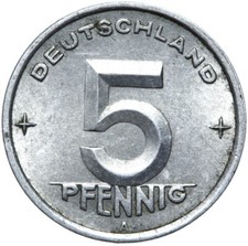 DDR - M&uuml;nze - 5 Pfennig 1949 A - M&uuml;nzst&auml;tte Berlin