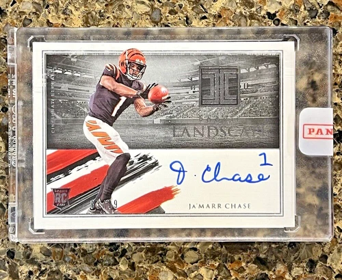 Ja'Marr Chase 2021 Panini Impeccable Rookie Landscape 83/99 On-Card Autograph RC