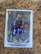 Sam Moll Signed 2014 Bowman Prospects Auto Rc Colorado Rockies BP39