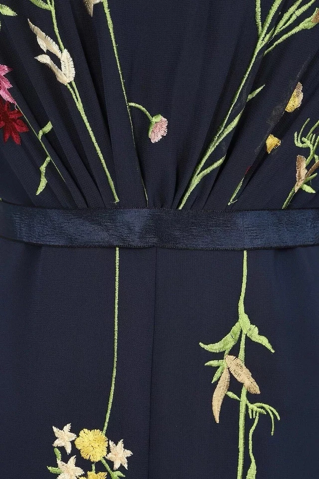 Mono para mujer Frock And Volantes bordado floral Reino Unido 10 negro Foto 3 de 4