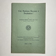 Syracuse University Can Business Become A Profession 1934 Booklet Depression Era