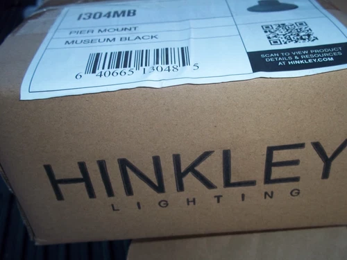 HINKLEY LIGHTING  PIER MOUNT  MUSEUM BLACK  P/N  1304MB - Picture 1 of 2