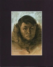 8X10" Matted Print Art Picture Painting Fred Machetanz: Akon, 1947