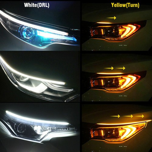 18 "Switchback DRL LED Sequential Flash Lights Strips para faros universales - Imagen 11 de 12
