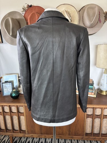 Vintage 80s Skin Gear Leather Jacket Women's Soft Gray Sz S M - Picture 4 of 10